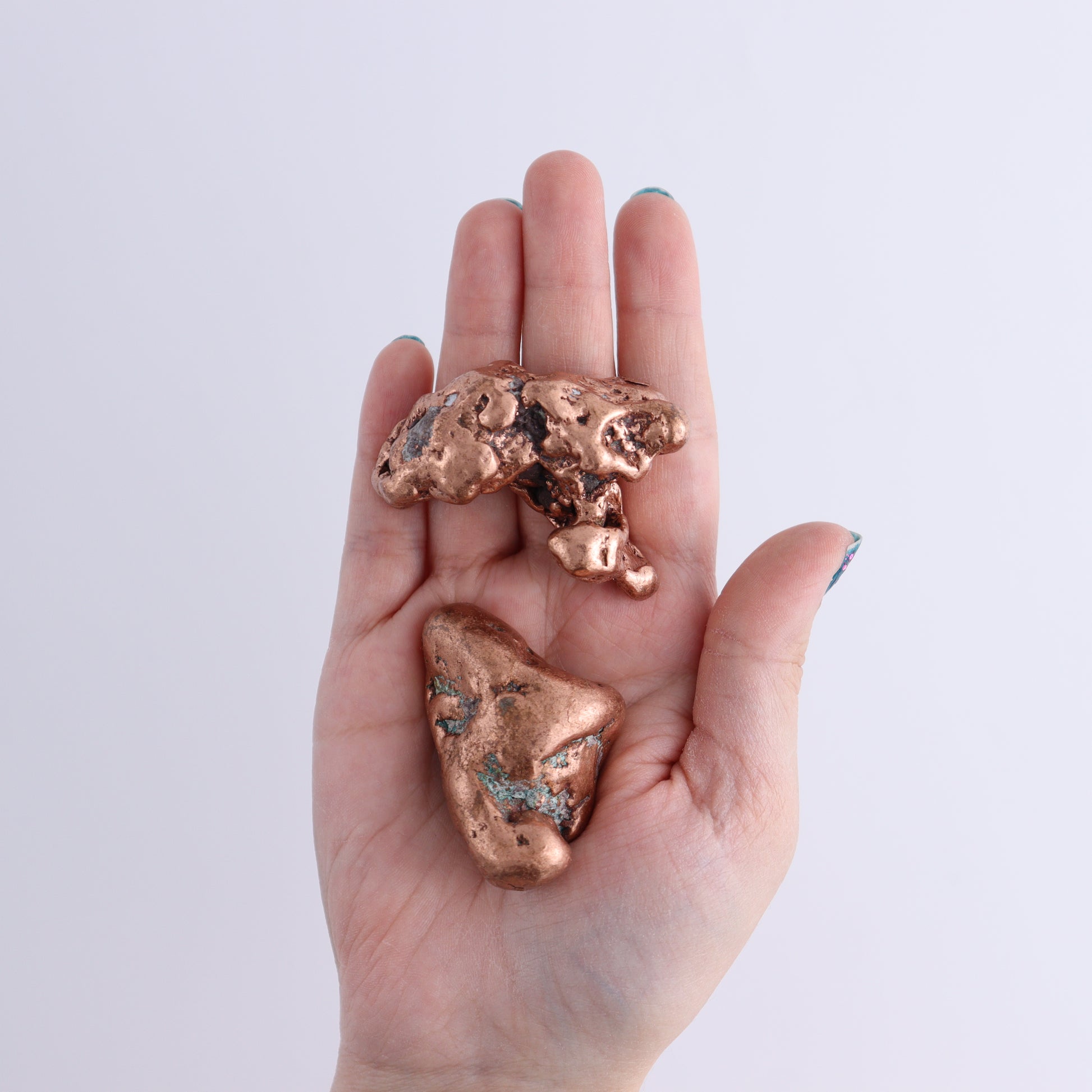 Copper Nuggets Flat of 12 - Expert Wholesale and Supplier of Wholesale Crystals & Bulk Gemstones, ["copper","Copper Nuggets","Freeforms","United States"]