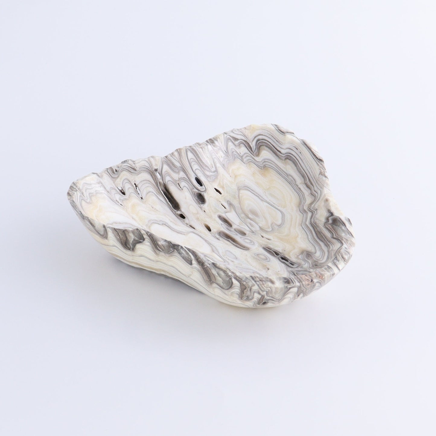 One Mexican Onyx/Calcite White Zebra Triangular Bowl - Expert Wholesale and Supplier of Wholesale Crystals & Bulk Gemstones, ["bowl","Bowls","Calcite","Catalog Onyx","Decorative Dish","Mexico","onyx"]