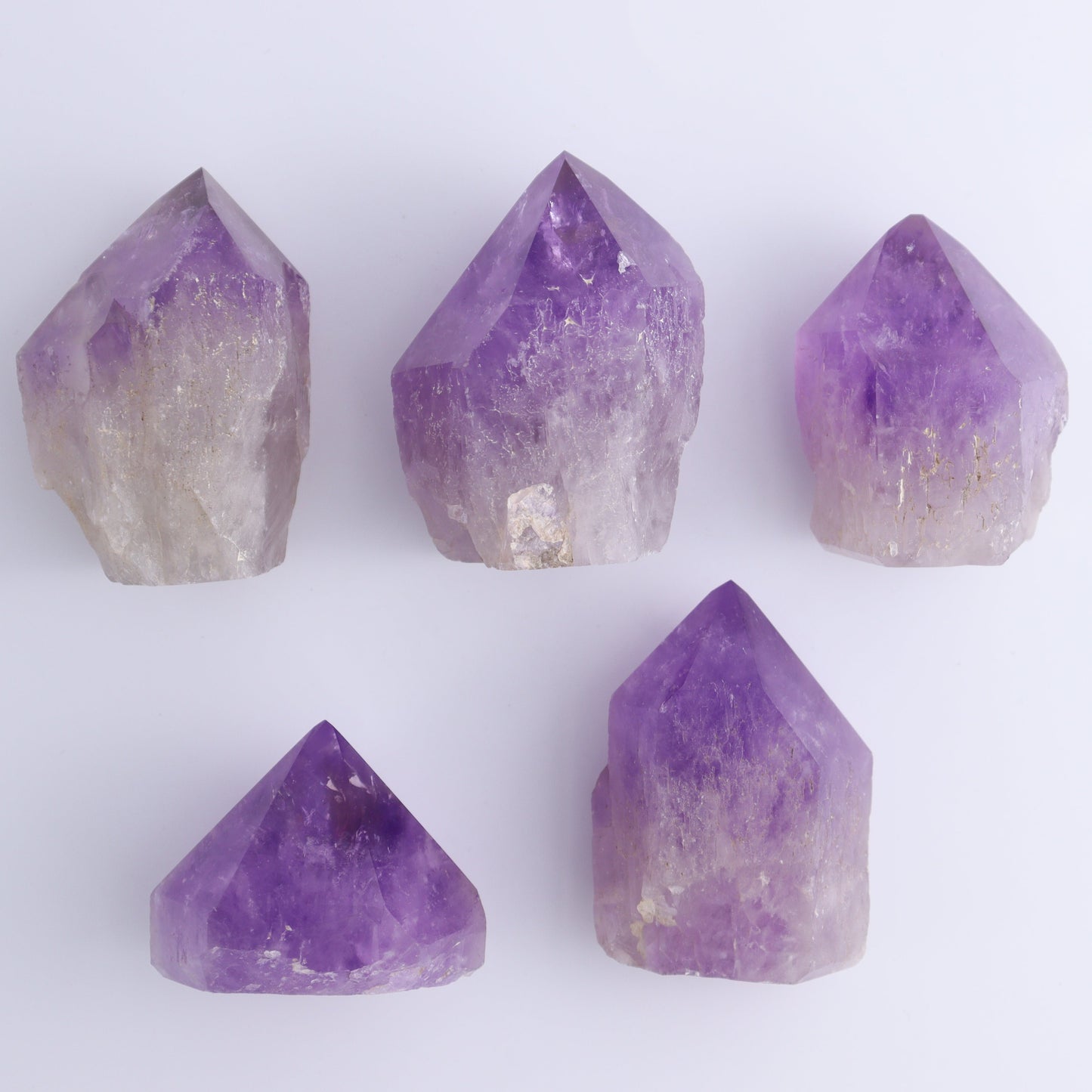 Amethyst Top Polished Set of 5 - Expert Wholesale and Supplier of Wholesale Crystals & Bulk Gemstones, ["Amethyst","Brazil","Top Polished"]