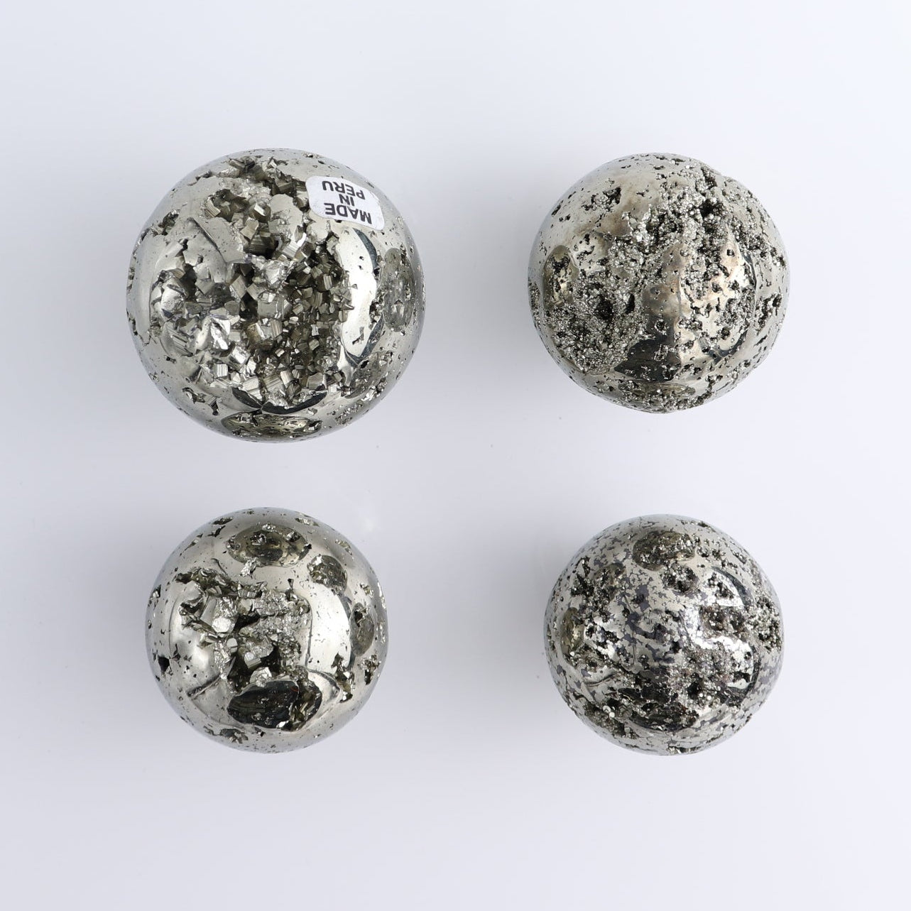 Pyrite Spheres Set of 4