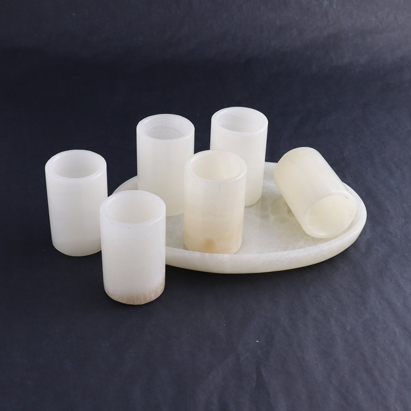 Shot Glass Set Mexican Onyx/Calcite White - Expert Wholesale and Supplier of Wholesale Crystals & Bulk Gemstones, ["Calcite","Catalog Onyx","Mexico","onyx","Shot Glasses"]