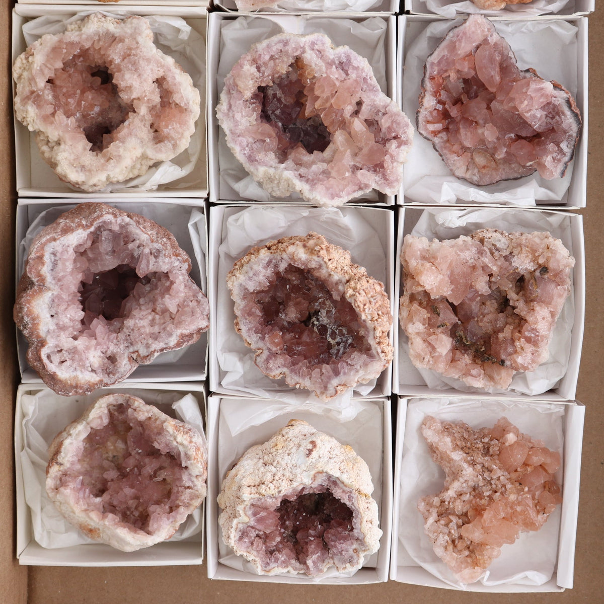 Pink Amethyst Geodes Set of 12