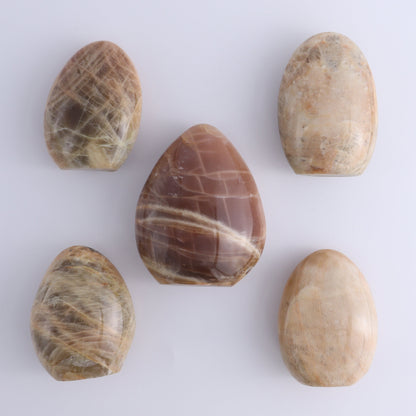 Peach Moonstone Freeform Set of 5 - Expert Wholesale and Supplier of Wholesale Crystals & Bulk Gemstones, ["Freeforms","Peach Moonstone"]