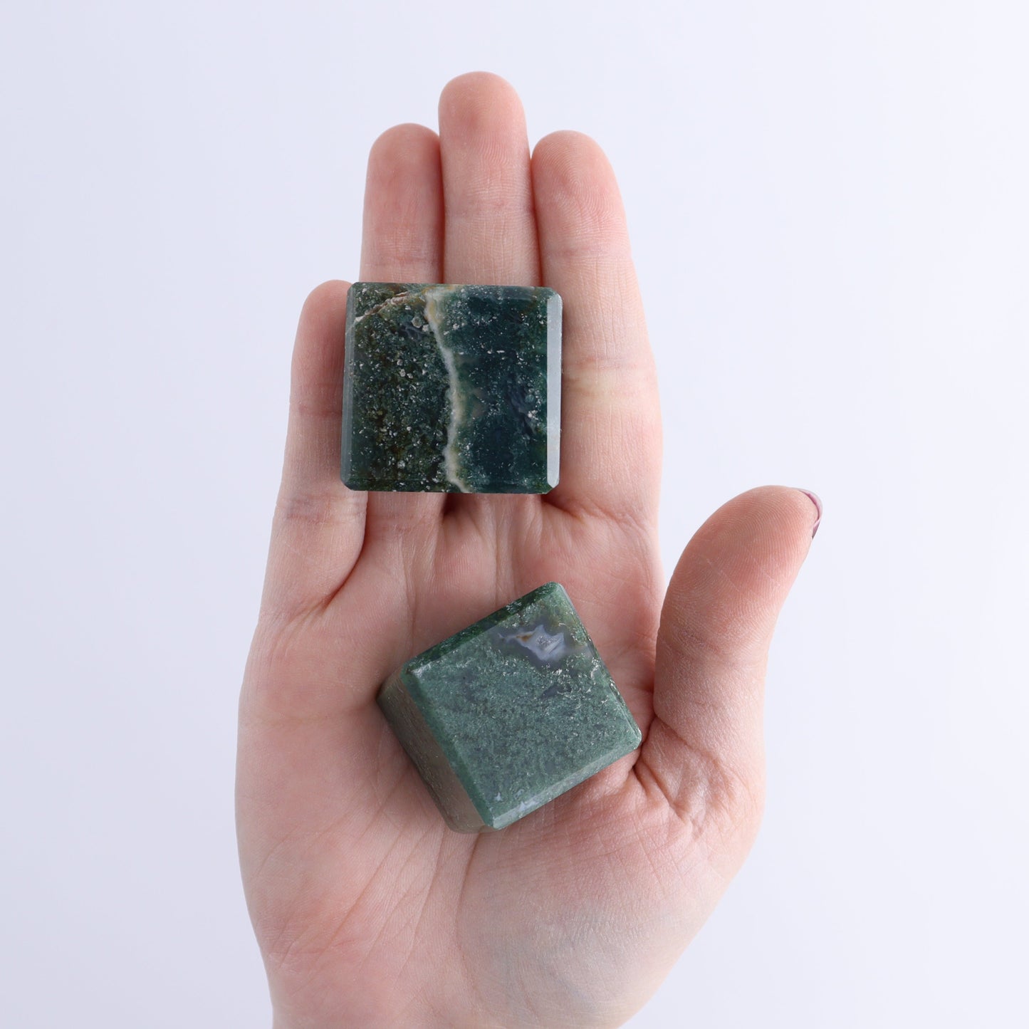 One Moss Agate Cube 3 cm - Expert Wholesale and Supplier of Wholesale Crystals & Bulk Gemstones, ["Cubes","Moss Agate"]