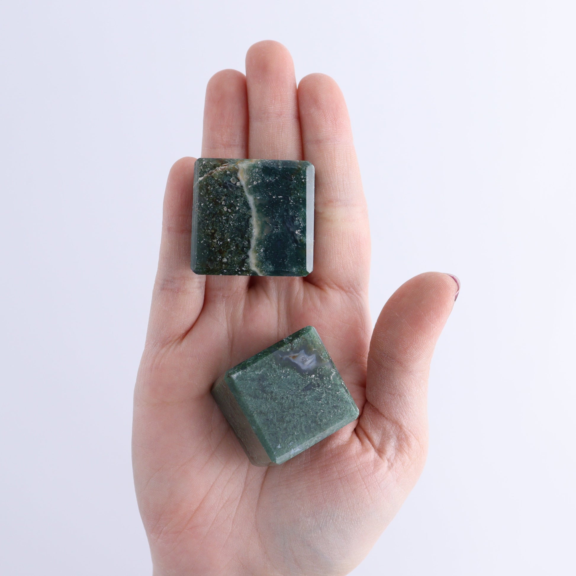 One Moss Agate Cube 3 cm - Expert Wholesale and Supplier of Wholesale Crystals & Bulk Gemstones, ["Cubes","Moss Agate"]