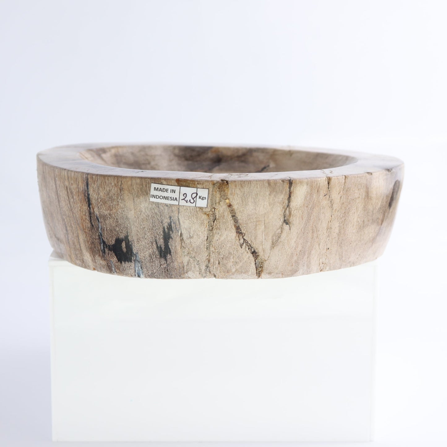 One Petrified Wood Brown Polished Bowl