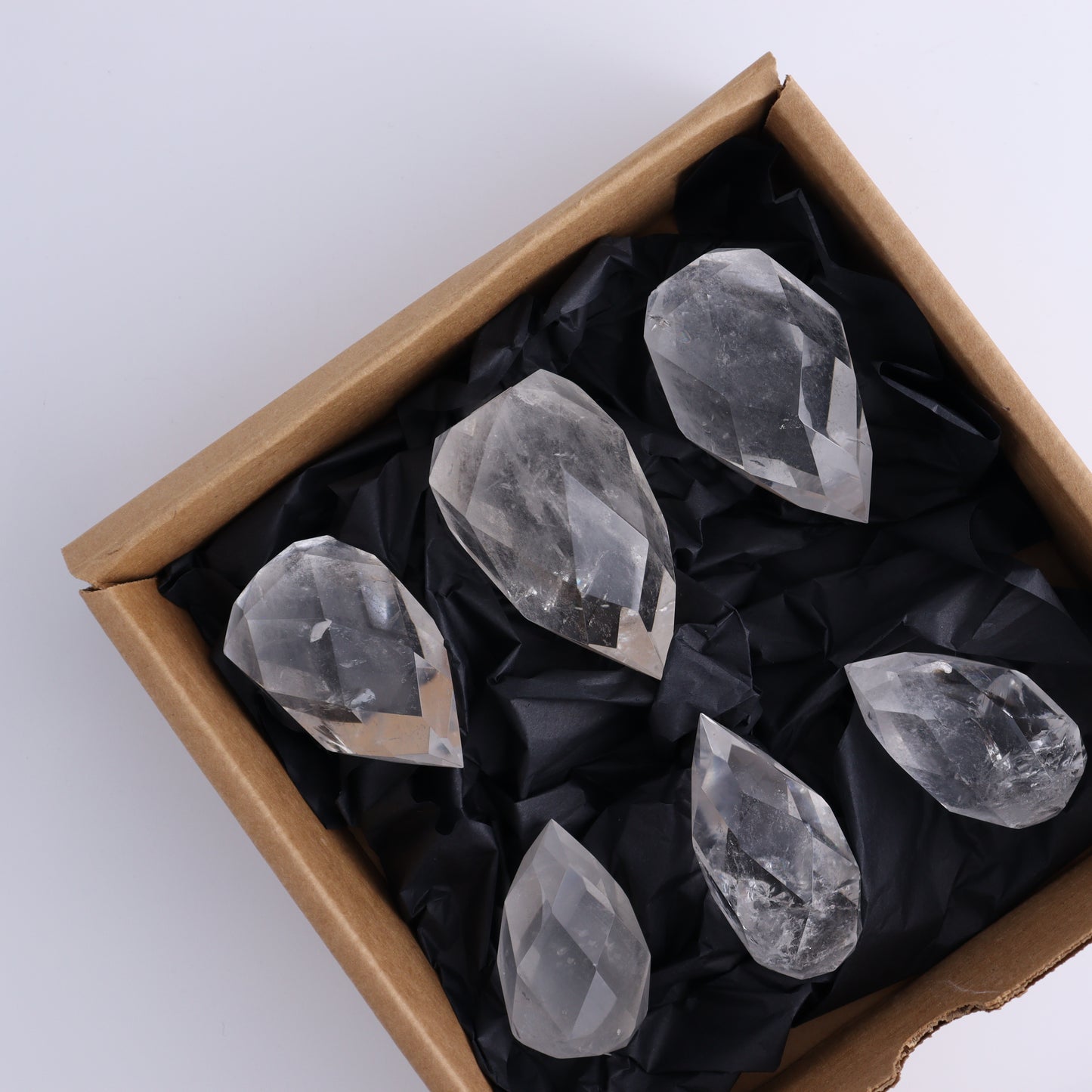 Imperfect Clear Quartz Face Polished Set of 6 - Expert Wholesale and Supplier of Wholesale Crystals & Bulk Gemstones, ["Brazil","Clear Quartz","Face Polished","Quartz"]