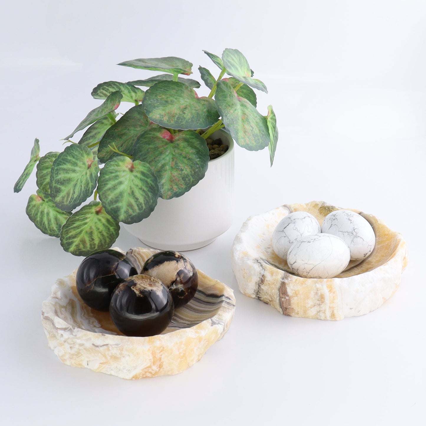 One Mexican Onyx/Calcite White & Yellow Zebra Rustic Bowl - Expert Wholesale and Supplier of Wholesale Crystals & Bulk Gemstones, ["bowl","Calcite","Catalog Onyx","Decorative Dish","Mexico","onyx"]