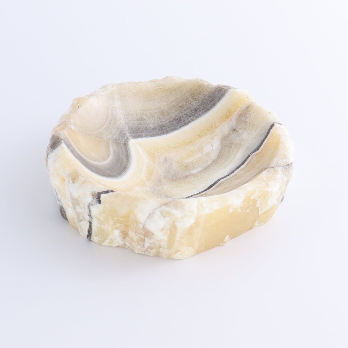One Mexican Onyx/Calcite Yellow Zebra Rustic Bowl - Expert Wholesale and Supplier of Wholesale Crystals & Bulk Gemstones, ["bowl","Calcite","Catalog Onyx","Decorative Dish","Mexico","onyx"]