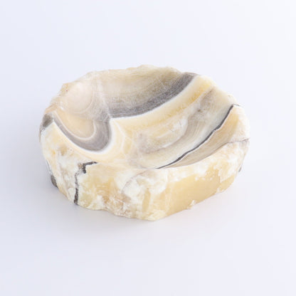 One Mexican Onyx/Calcite Yellow Zebra Rustic Bowl - Expert Wholesale and Supplier of Wholesale Crystals & Bulk Gemstones, ["bowl","Calcite","Catalog Onyx","Decorative Dish","Mexico","onyx"]