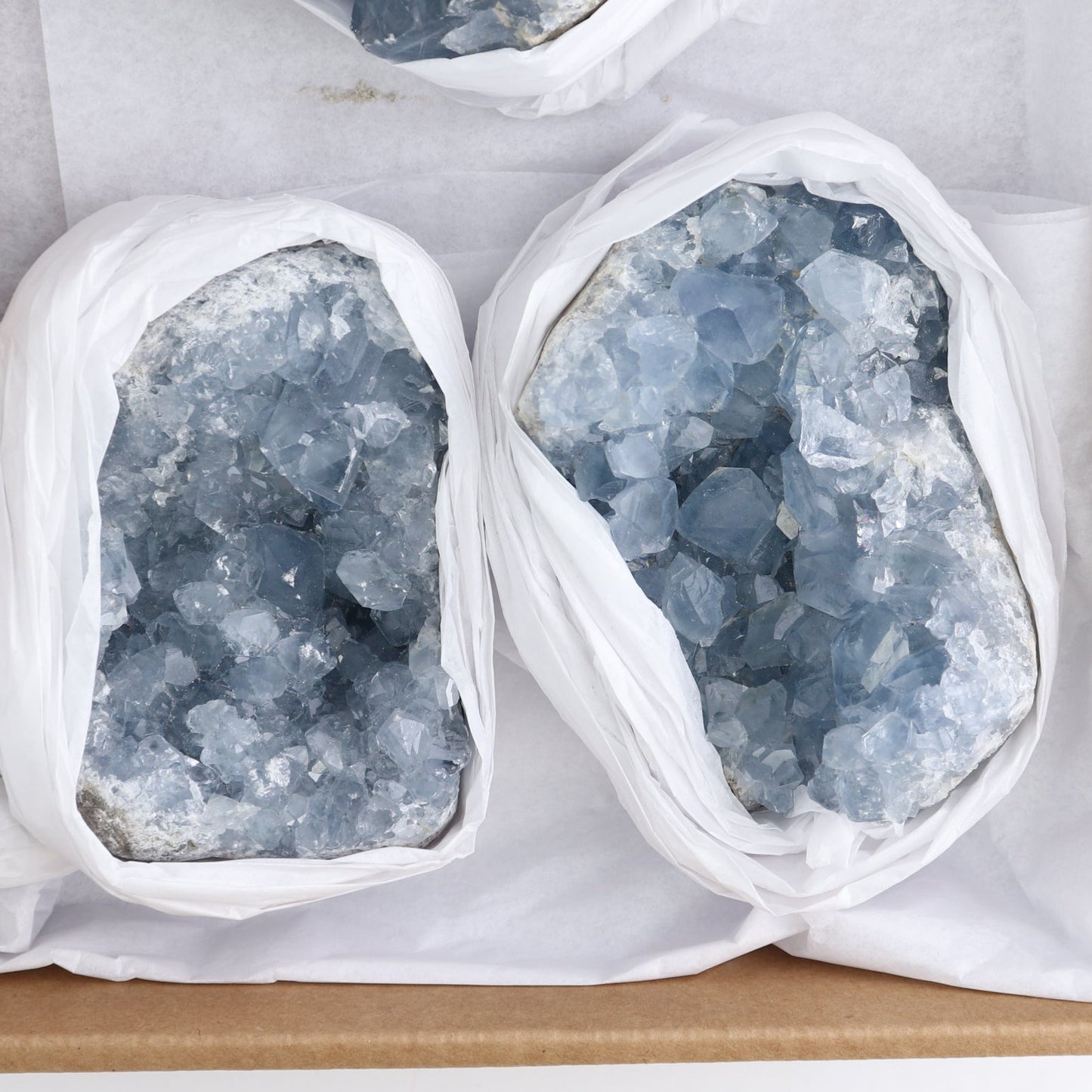 Celestite Clusters Set of 3