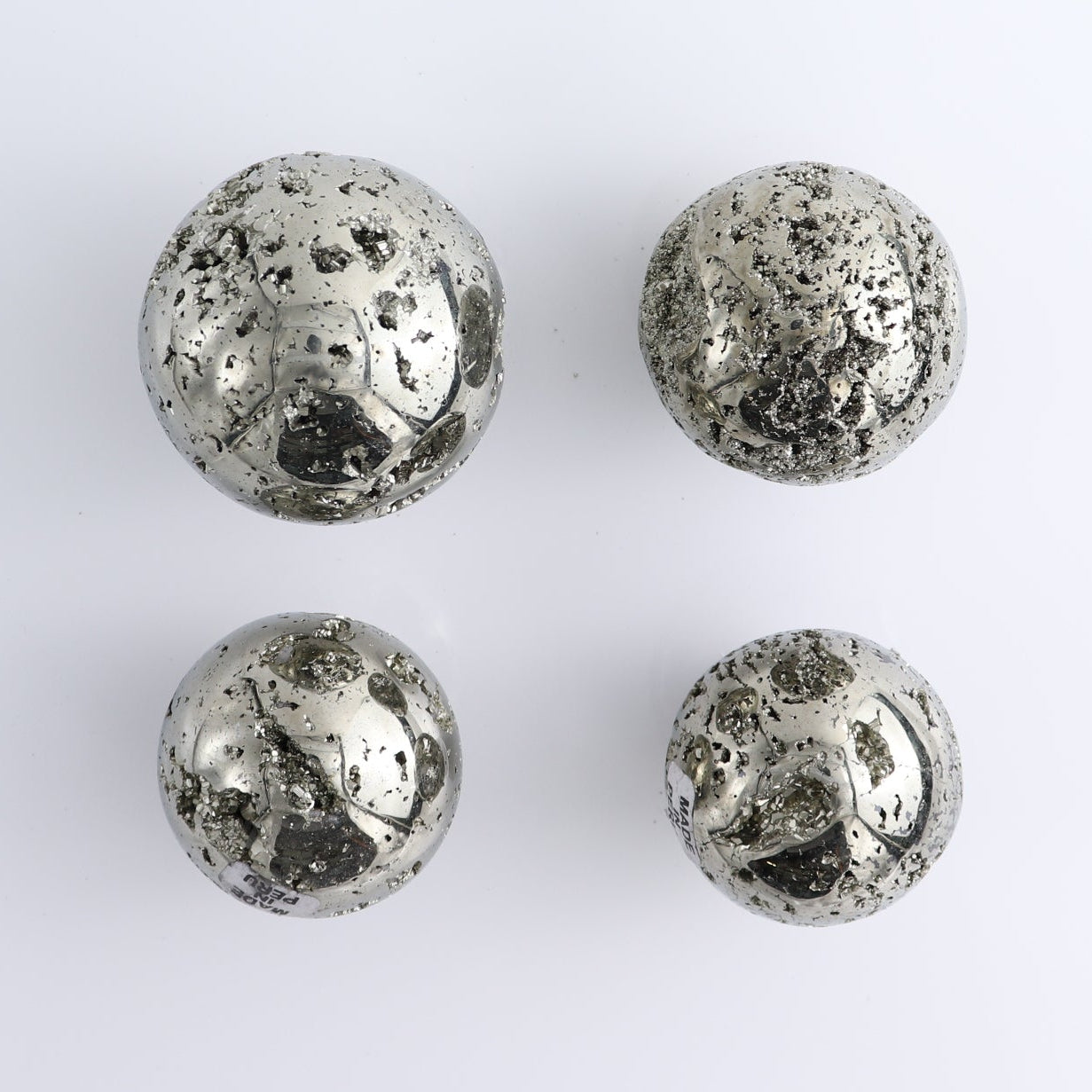 Pyrite Spheres Set of 4