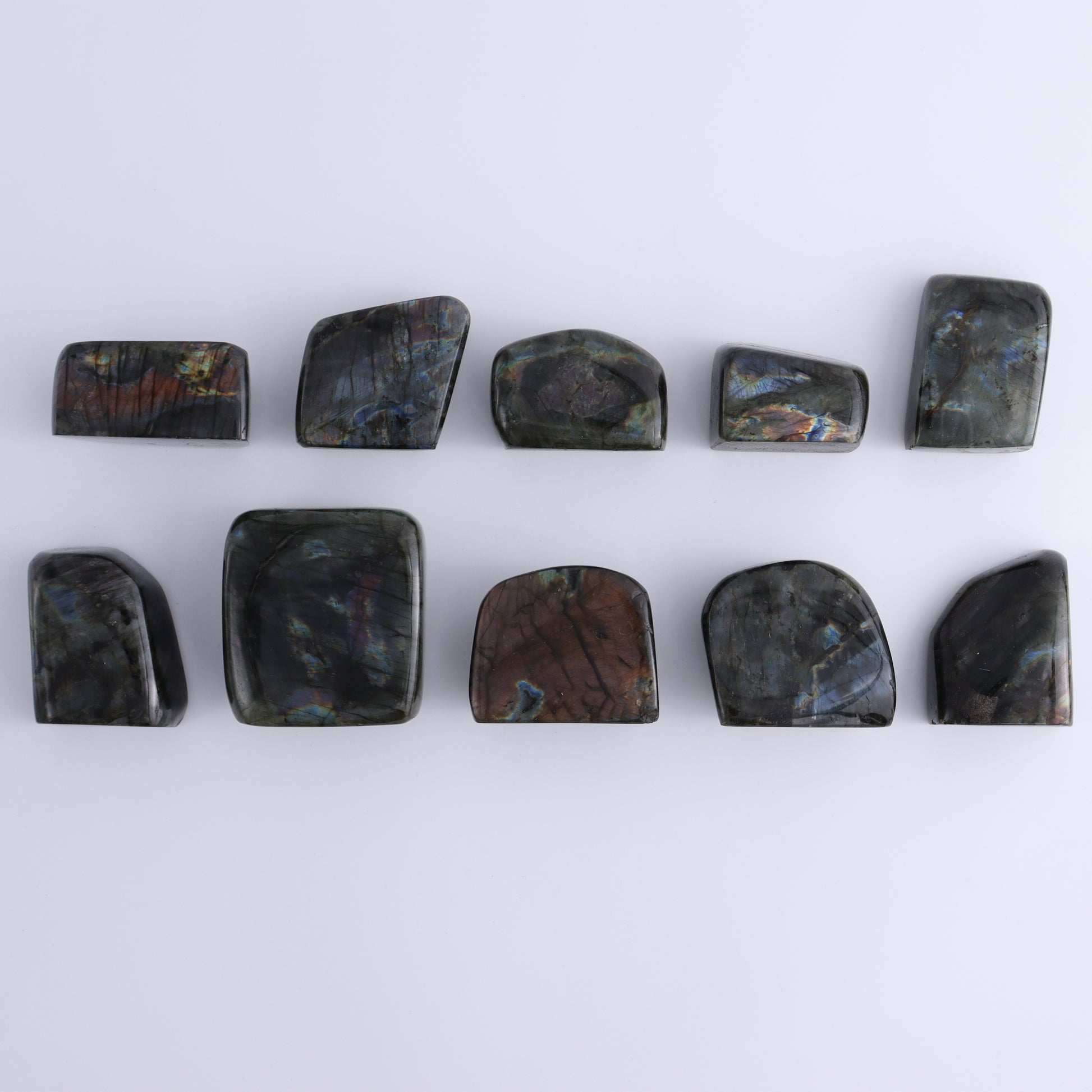 Labradorite Freeform Set of 10 - Expert Wholesale and Supplier of Wholesale Crystals & Bulk Gemstones, ["Freeforms","Labradorite","Madagascar"]
