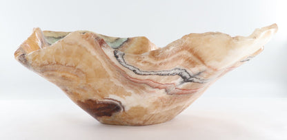 Mexican Onyx/Calcite Bowl (L) 24" x (W) 12" x (H) 9"