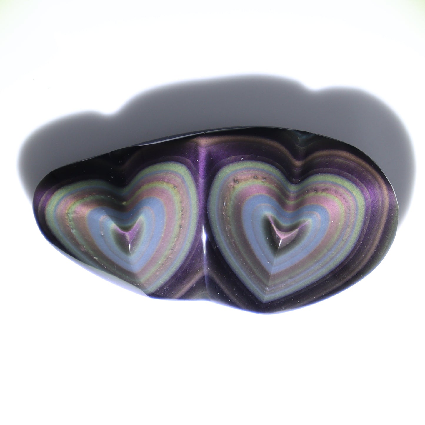 Rainbow Obsidian Heart Pairs Set of 8 - Expert Wholesale and Supplier of Wholesale Crystals & Bulk Gemstones, ["Hearts","Mexico","Rainbow Obsidian"]