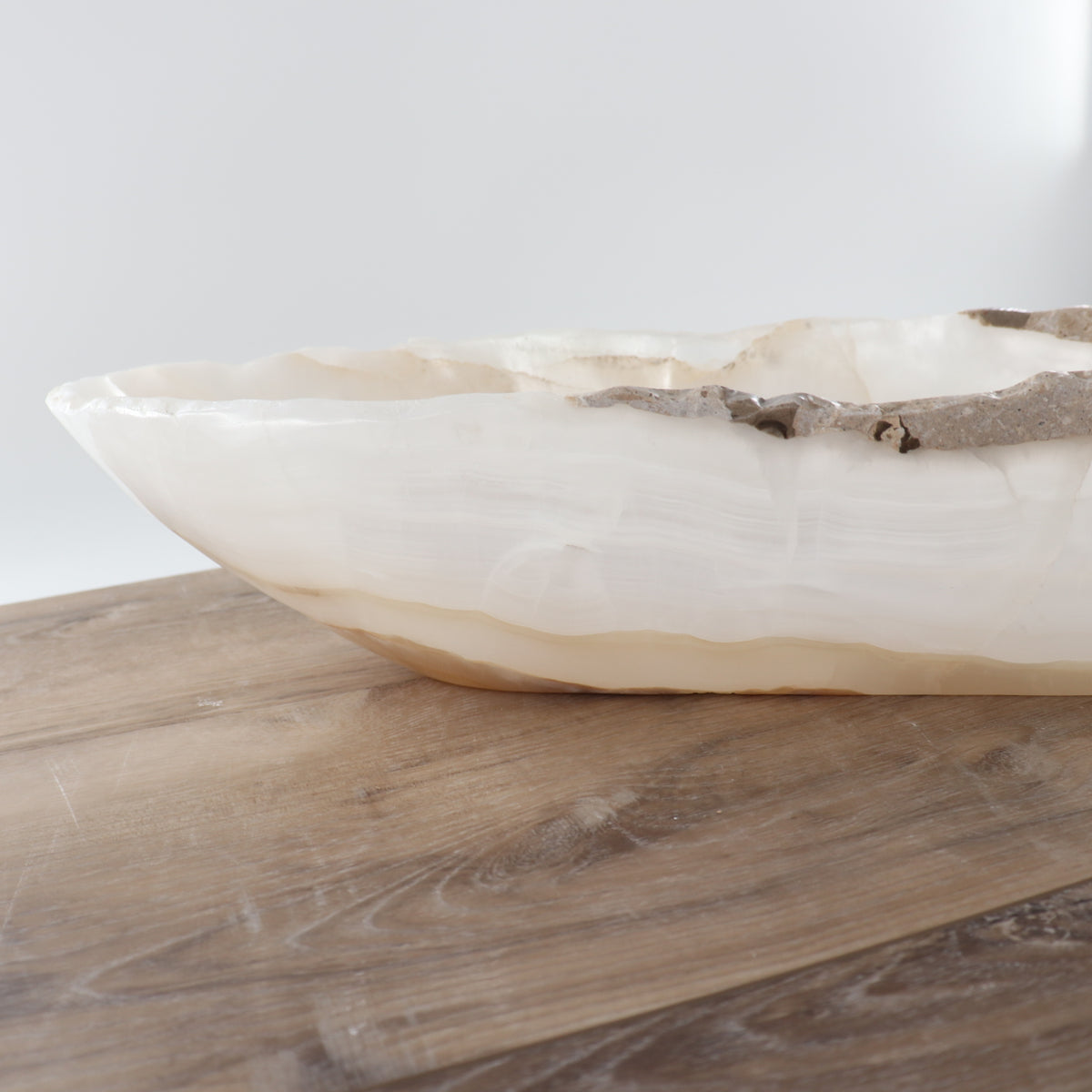 Mexican Onyx/Calcite Canoe Bowl 36"