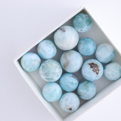 Larimar Spheres Set of 14 - Expert Wholesale and Supplier of Wholesale Crystals & Bulk Gemstones, ["Larimar","Spheres"]