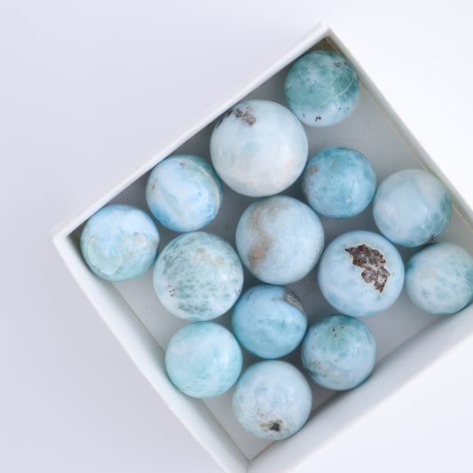 Larimar Spheres Set of 14 - Expert Wholesale and Supplier of Wholesale Crystals & Bulk Gemstones, ["Larimar","Spheres"]