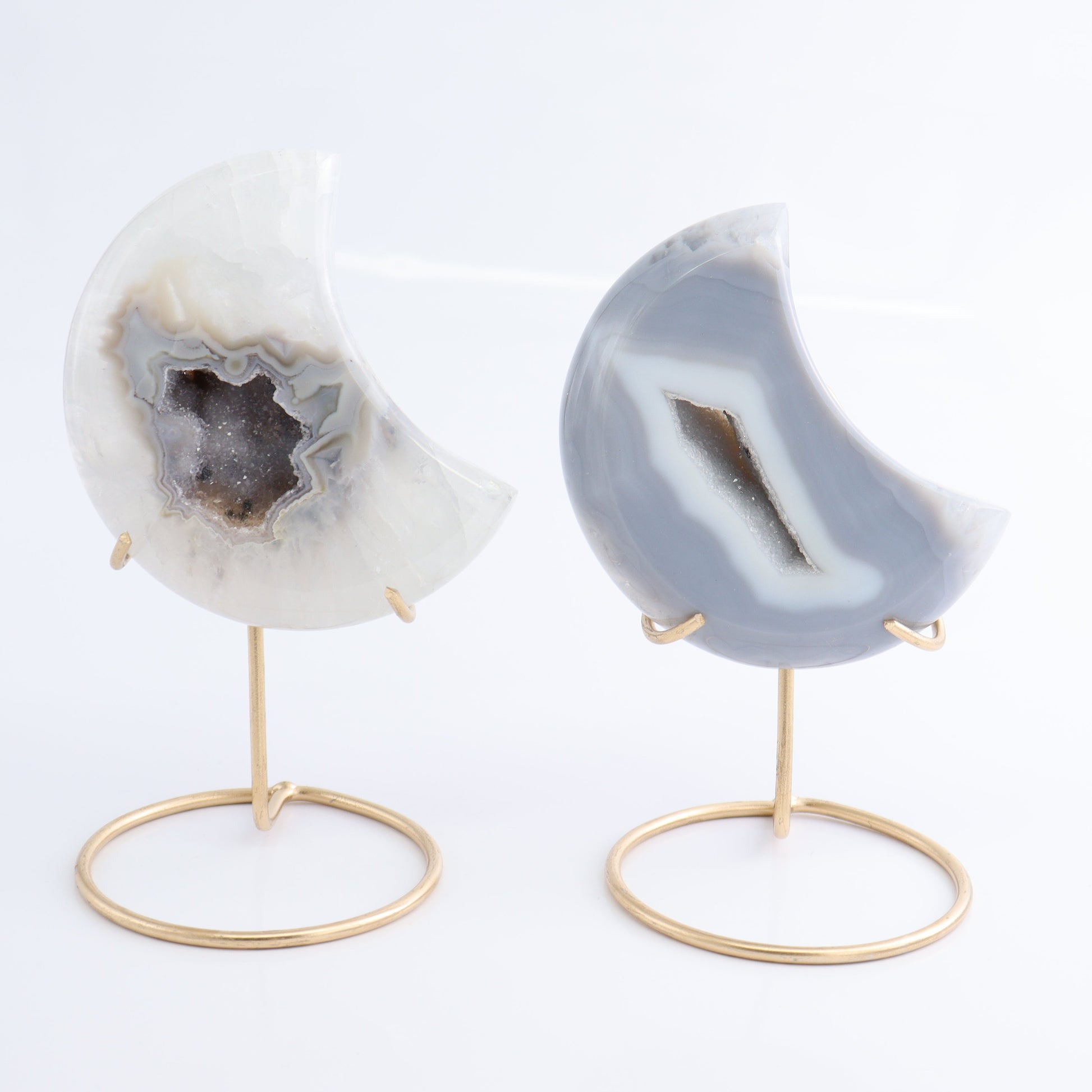 Agate Moons with Stand Set of 5 - Expert Wholesale and Supplier of Wholesale Crystals & Bulk Gemstones, ["Agate","Brazil","moons"]