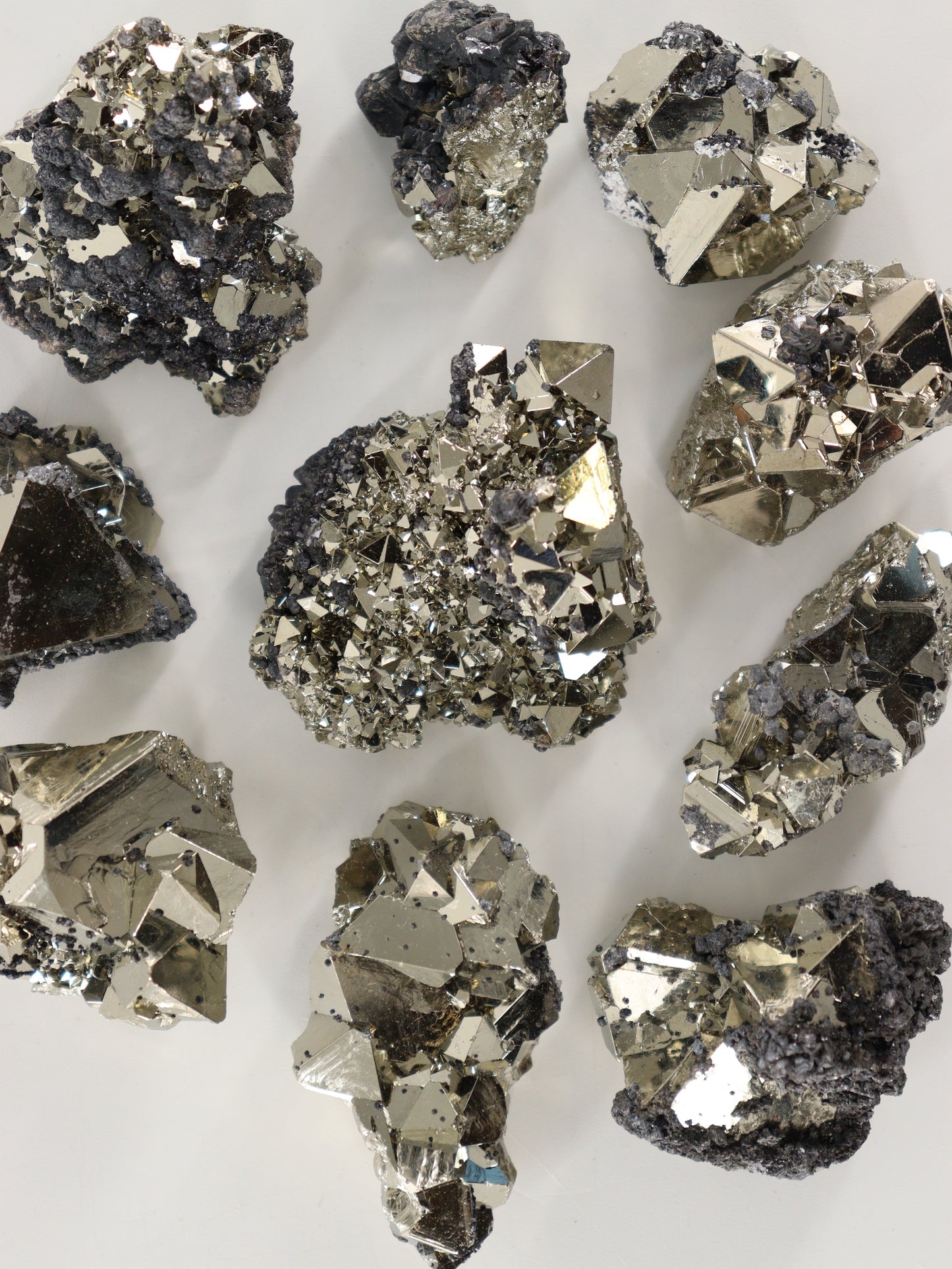 Rough Octahedral Pyrite Set of 10 - Expert Wholesale and Supplier of Wholesale Crystals & Bulk Gemstones, []