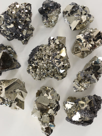 Rough Octahedral Pyrite Set of 10 - Expert Wholesale and Supplier of Wholesale Crystals & Bulk Gemstones, []