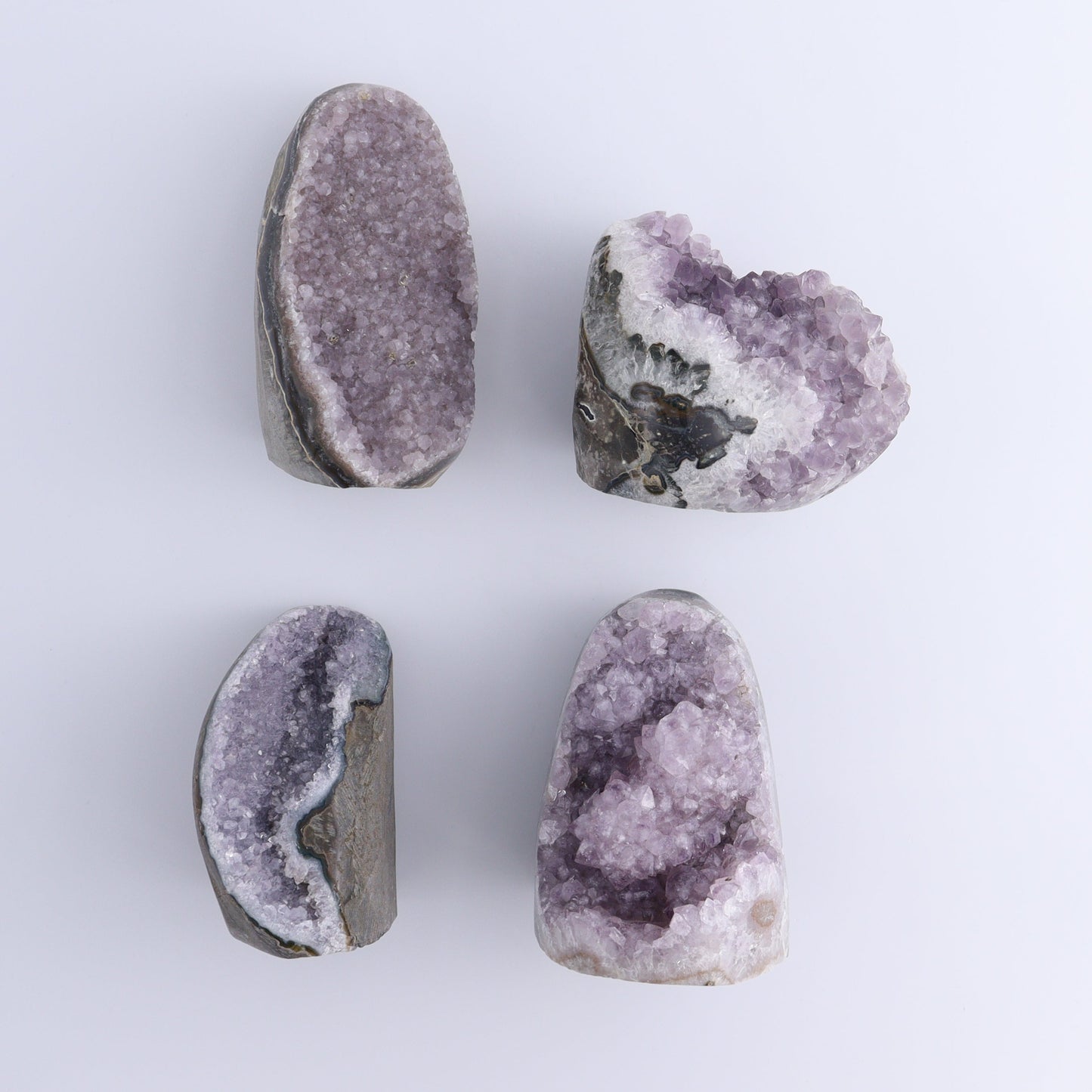 Uruguay Amethyst Cut Base Set of 4 - Expert Wholesale and Supplier of Wholesale Crystals & Bulk Gemstones, ["Amethyst","Cut Base","Uruguay"]