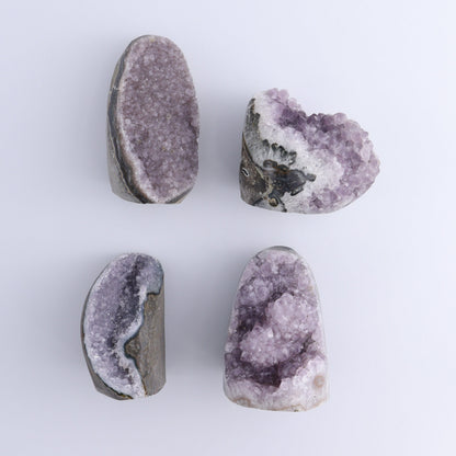 Uruguay Amethyst Cut Base Set of 4 - Expert Wholesale and Supplier of Wholesale Crystals & Bulk Gemstones, ["Amethyst","Cut Base","Uruguay"]