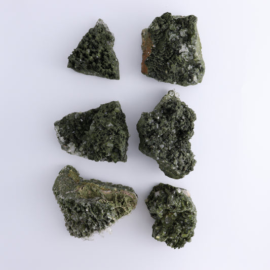 Epidote Set of 6 - Expert Wholesale and Supplier of Wholesale Crystals & Bulk Gemstones, ["epidote","flat","Flats"]