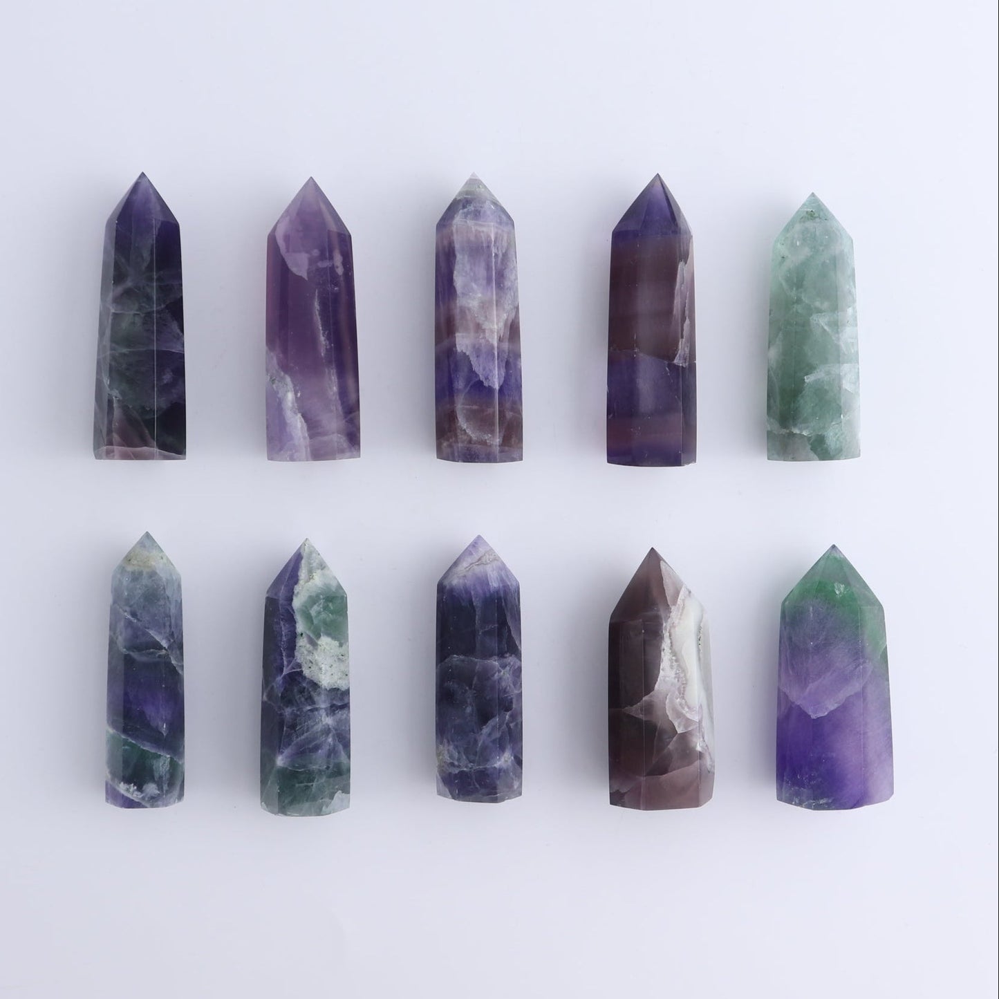 Lavender Fluorite Towers Set of 10