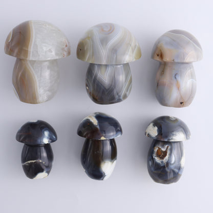 Agate Mushrooms Set of 6 - Expert Wholesale and Supplier of Wholesale Crystals & Bulk Gemstones, ["Agate","Madagascar","Mushrooms"]
