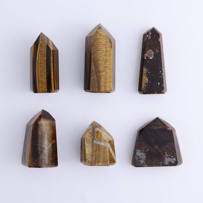 Tiger Eye Towers Set of 12 - Expert Wholesale and Supplier of Wholesale Crystals & Bulk Gemstones, ["Brazil","close_70","Tiger Eye","Towers"]