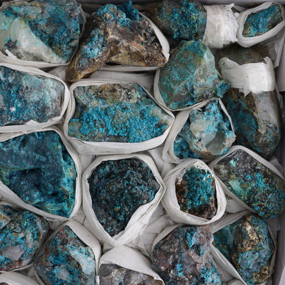 Chrysocolla with Quartz Roughs Flat - Expert Wholesale and Supplier of Wholesale Crystals & Bulk Gemstones, ["Chrysocolla","Flats","Freeforms","Peru","Rough"]