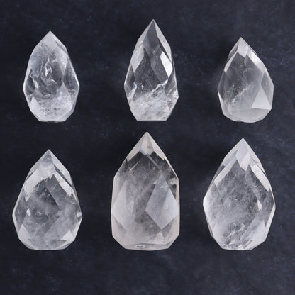 Imperfect Clear Quartz Face Polished Set of 6 - Expert Wholesale and Supplier of Wholesale Crystals & Bulk Gemstones, ["Brazil","Clear Quartz","Face Polished","Quartz"]