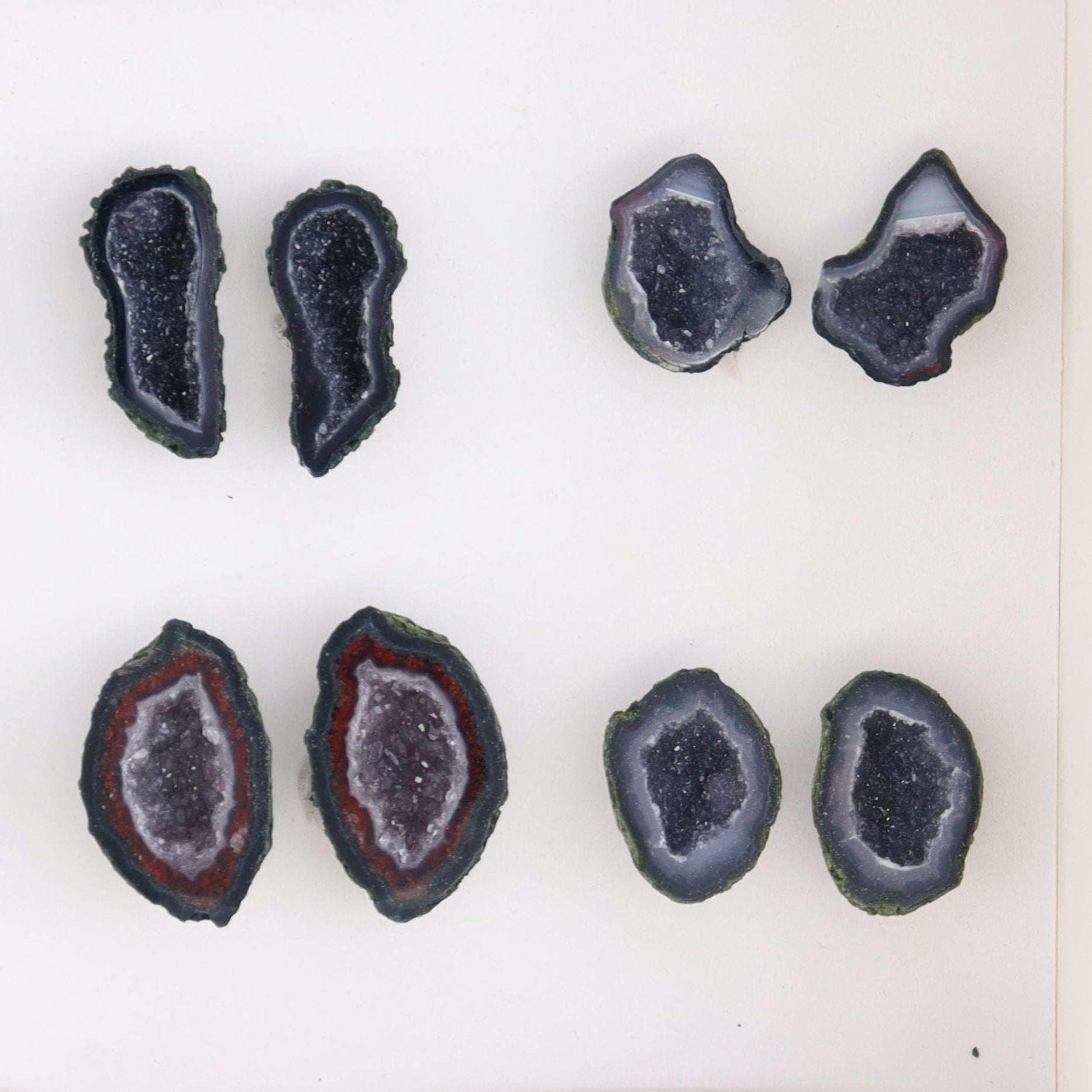 Tabasco Geodes 9 Pairs - Expert Wholesale and Supplier of Wholesale Crystals & Bulk Gemstones, ["Geodes","Tabasco Geode"]