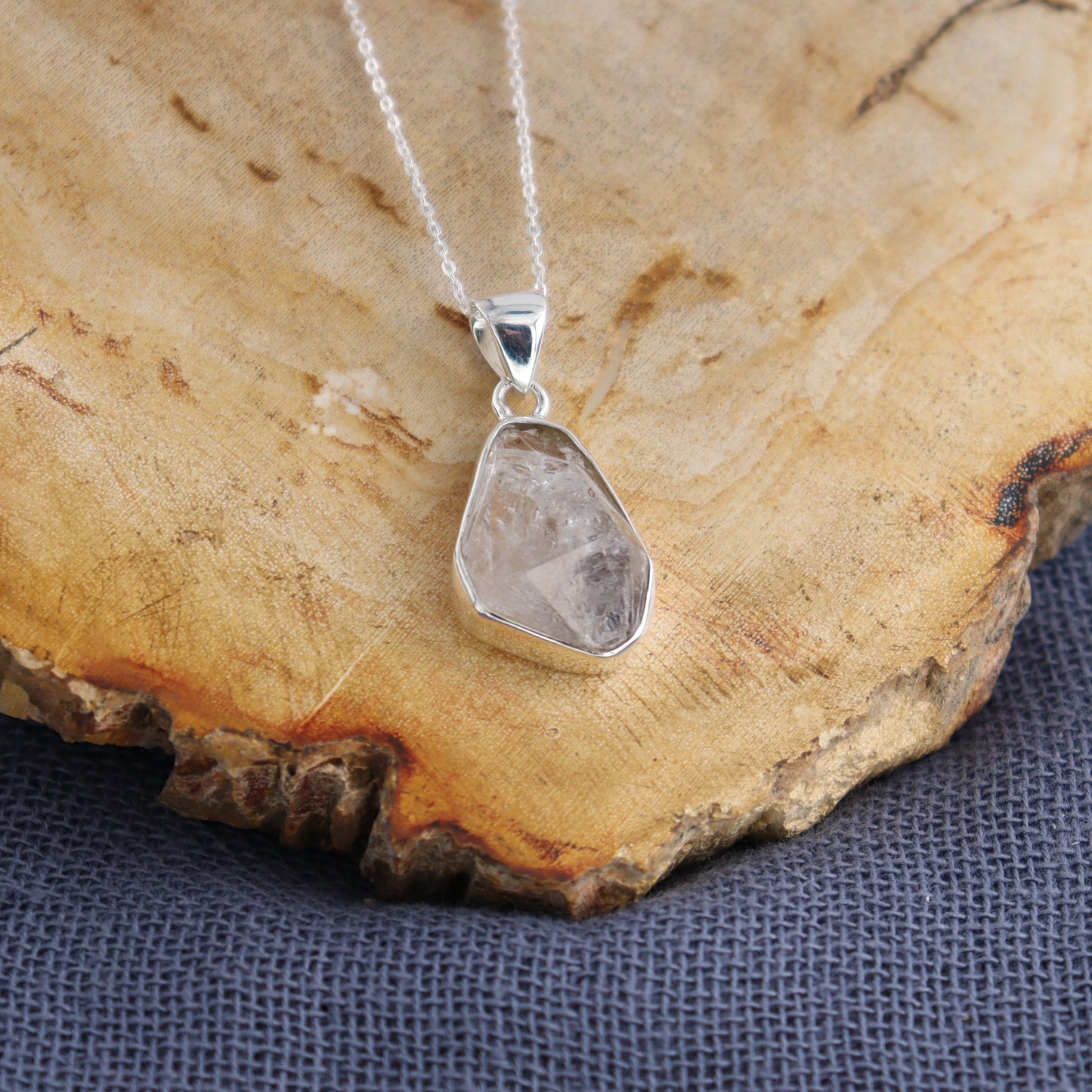 One Herkimer Sterling Silver Pendant (chain not included) - Expert Wholesale and Supplier of Wholesale Crystals & Bulk Gemstones, ["Herkimer","Pendant","Sterling Silver"]
