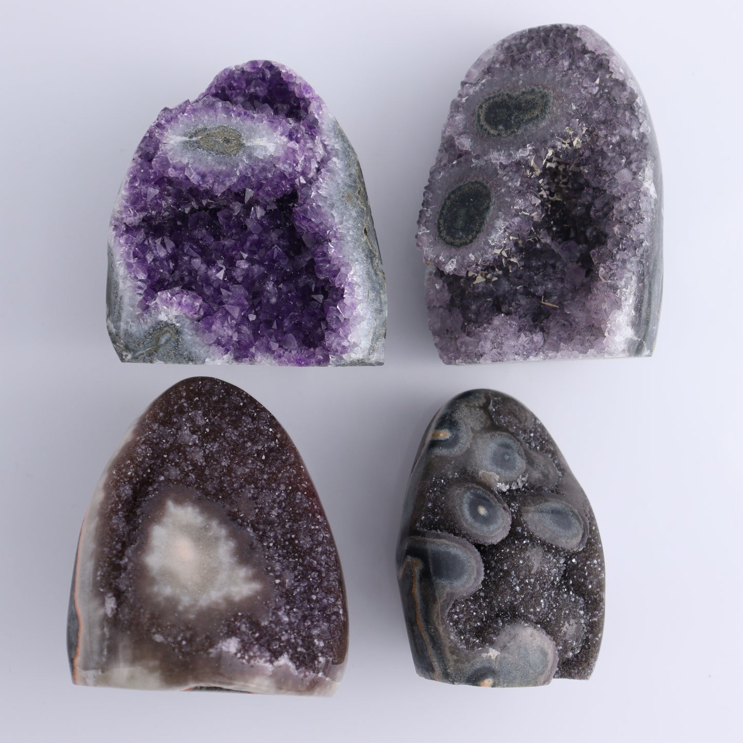 Uruguay Amethyst Set of 8 - Expert Wholesale and Supplier of Wholesale Crystals & Bulk Gemstones, ["Amethyst","Freeforms","Uruguay"]