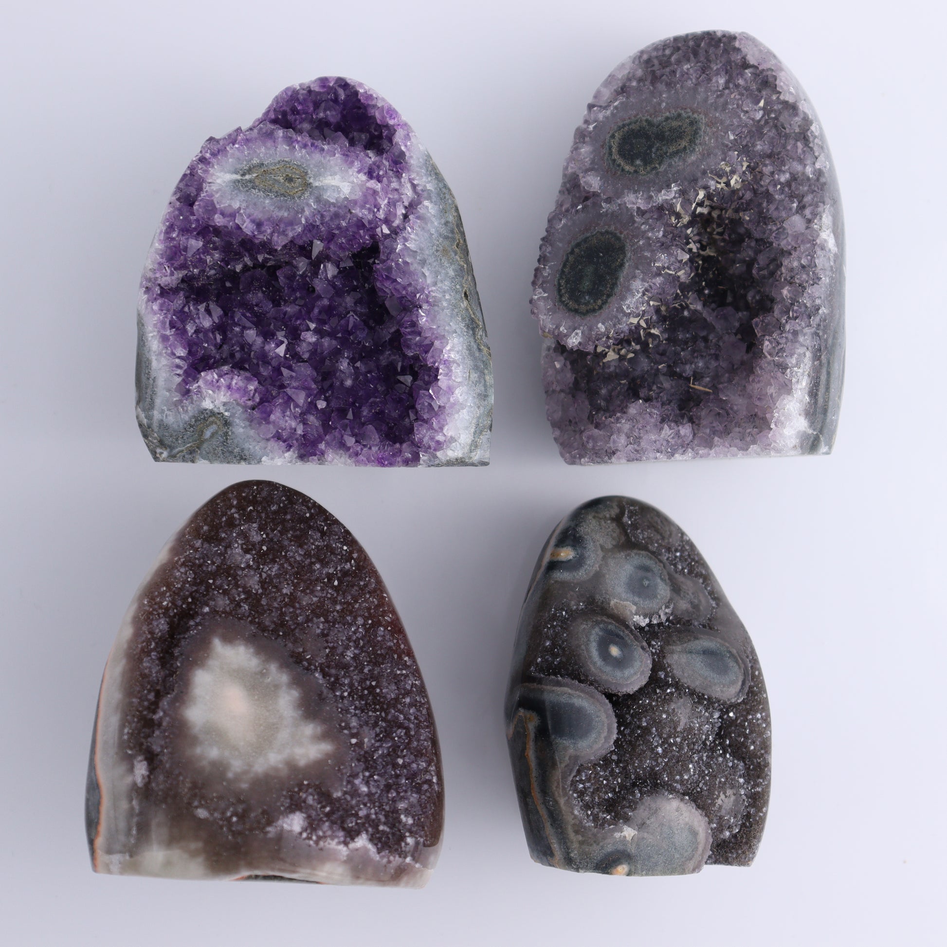 Uruguay Amethyst Set of 8 - Expert Wholesale and Supplier of Wholesale Crystals & Bulk Gemstones, ["Amethyst","Freeforms","Uruguay"]