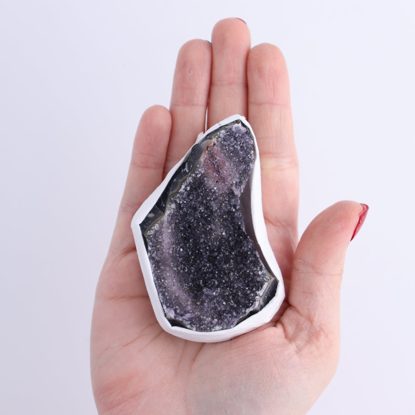 Uruguay Rainbow Amethyst Clusters Flat of 19 - Expert Wholesale and Supplier of Wholesale Crystals & Bulk Gemstones, ["Amethyst","Clusters","Rainbow Amethyst","Sugar Rainbow Amethyst","Uruguay"]