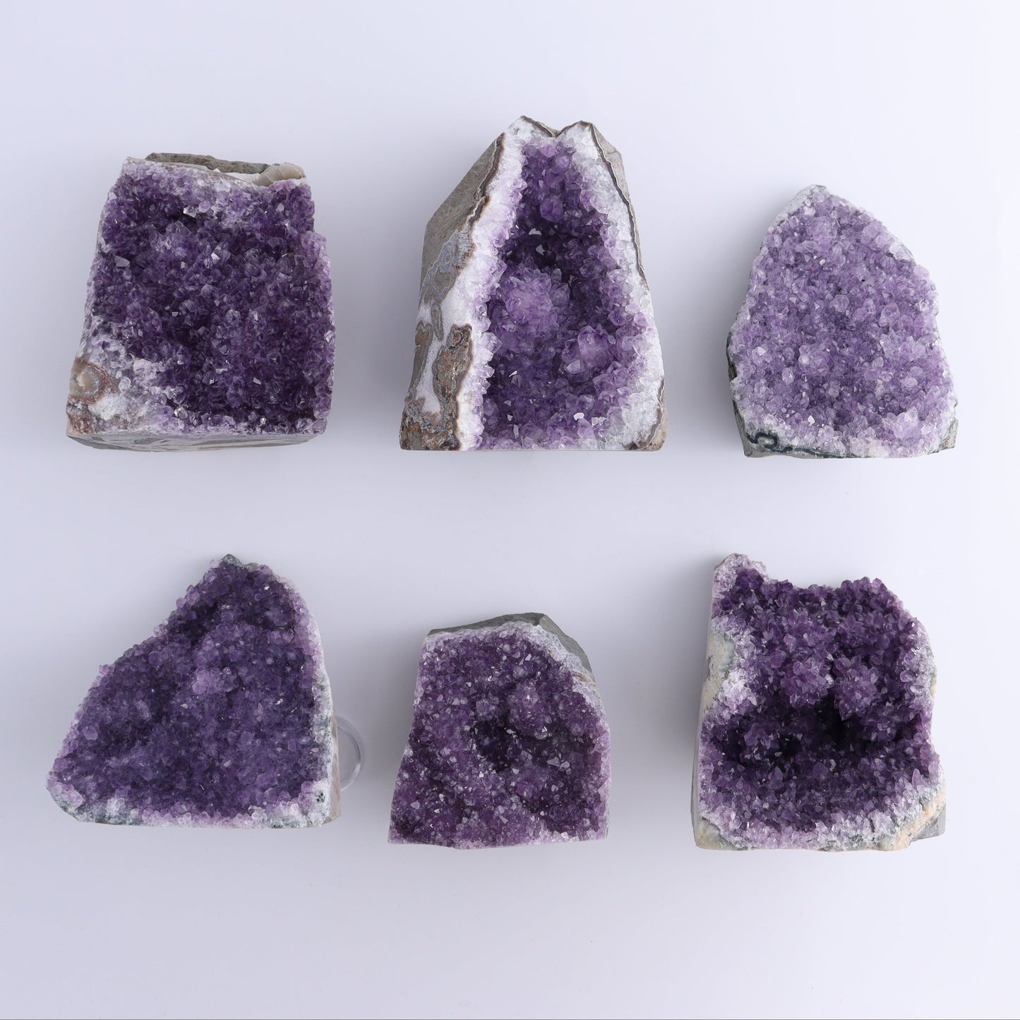 Uruguay Amethyst Cut Base Set of 6 - Expert Wholesale and Supplier of Wholesale Crystals & Bulk Gemstones, ["Amethyst","Cut Base","Uruguay"]