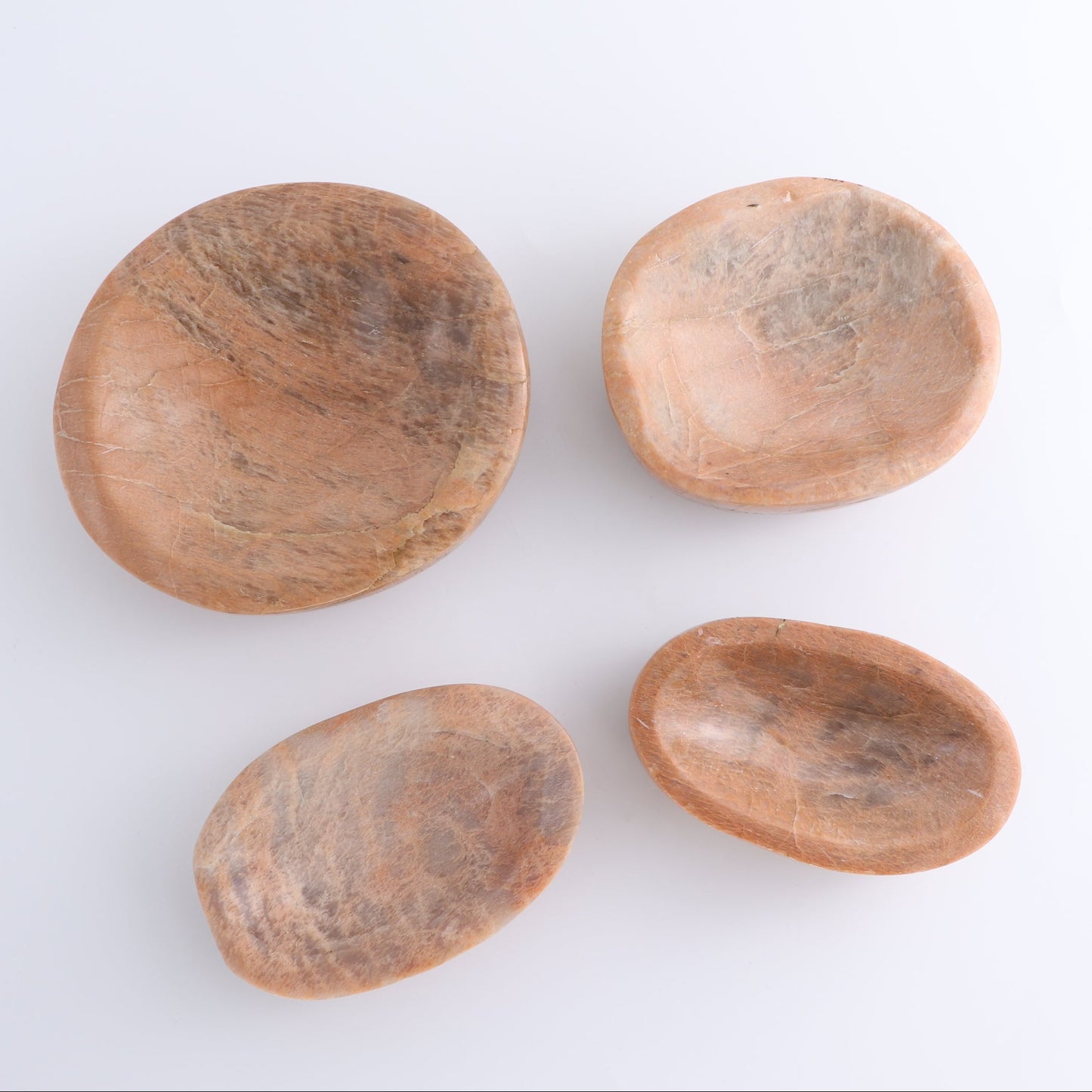 Peach Moonstone Bowl Set of 4 - Expert Wholesale and Supplier of Wholesale Crystals & Bulk Gemstones, ["bowl","Bowls","Peach Moonstone"]