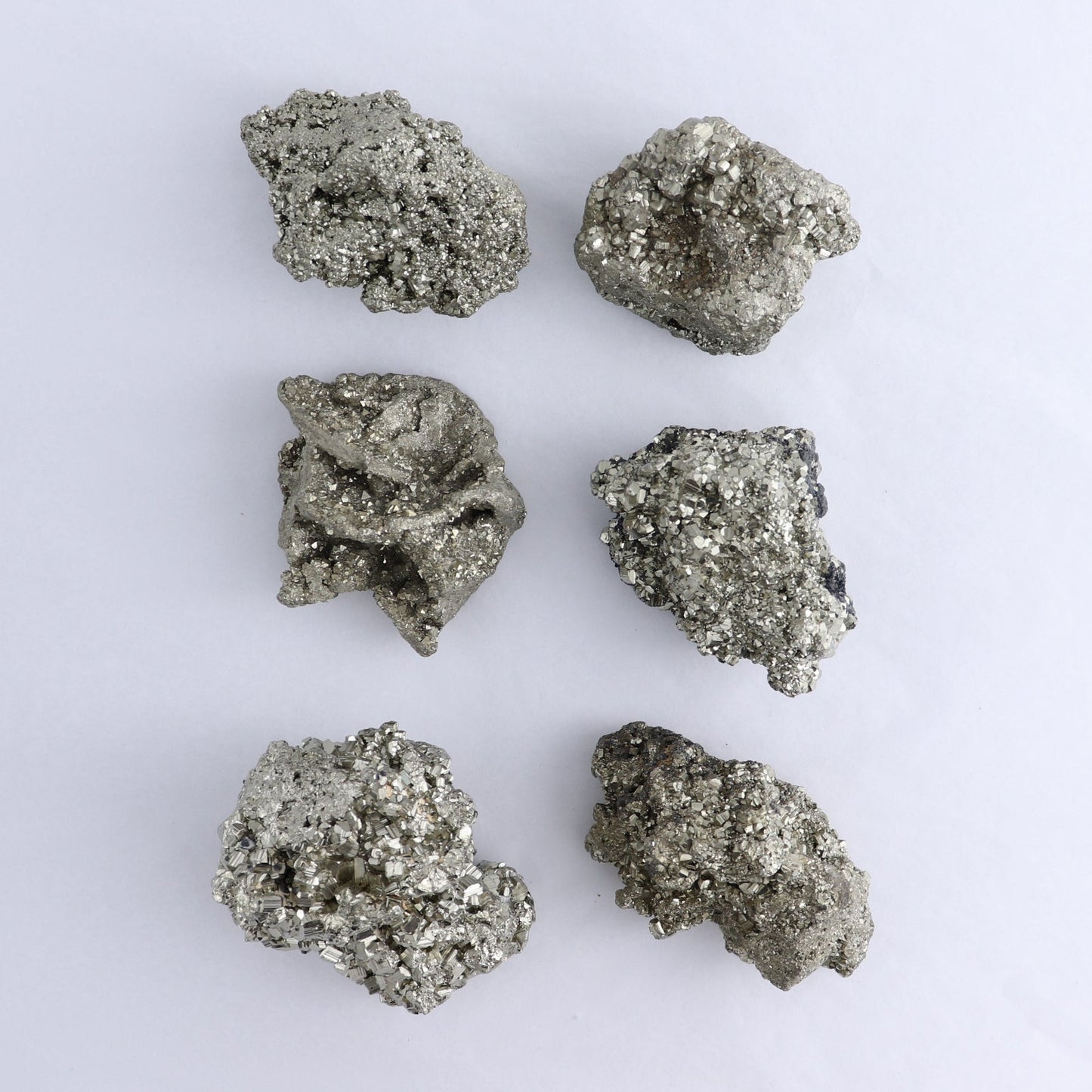 Pyrite Clusters Set of 6