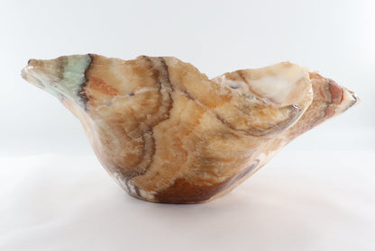 Mexican Onyx/Calcite Bowl (L) 24" x (W) 12" x (H) 9"
