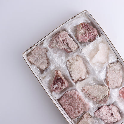Pink Halite Set of 12 - Expert Wholesale and Supplier of Wholesale Crystals & Bulk Gemstones, ["close_50","Flats","Halite","Pink Halite","United States"]