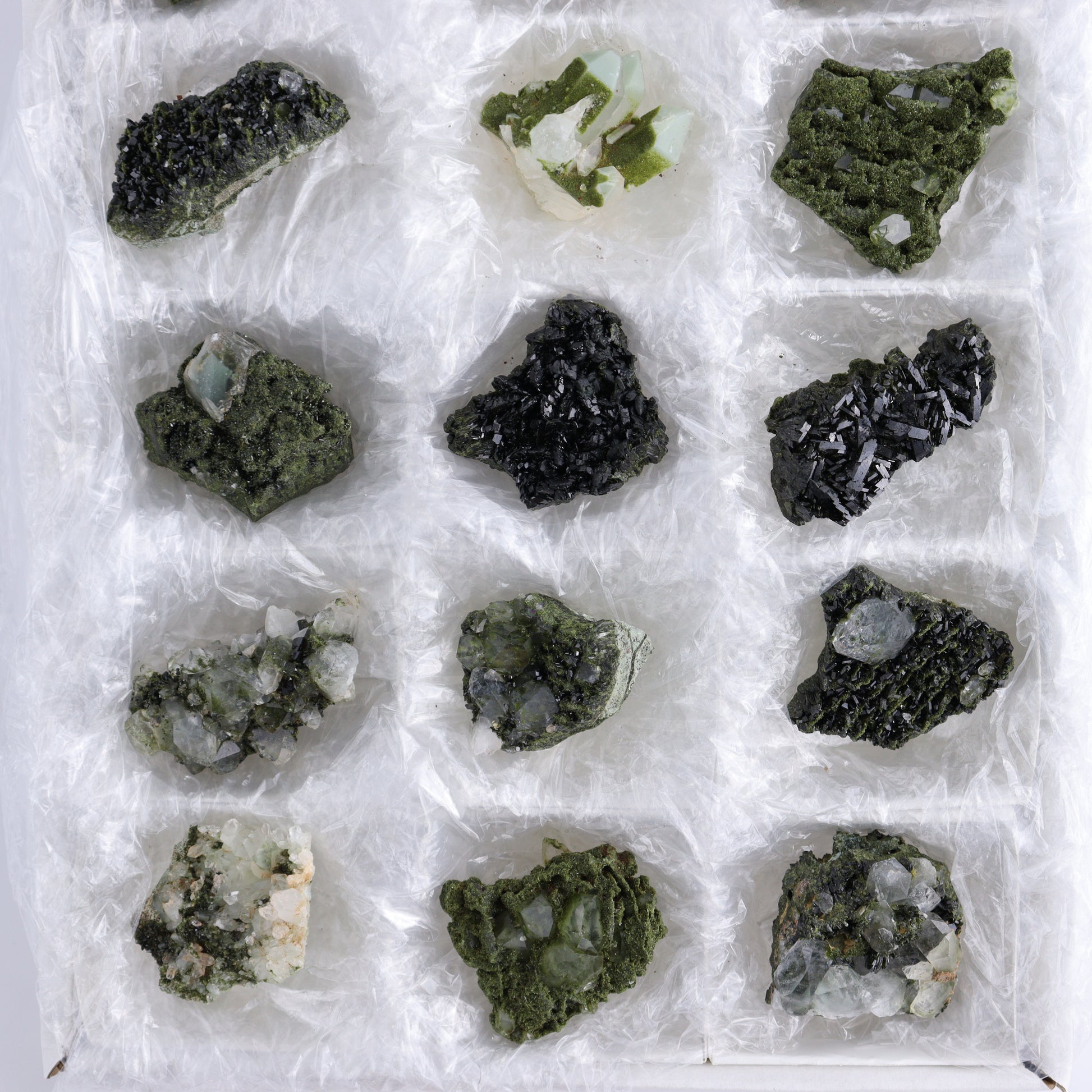 Epidote Set of 15 - Expert Wholesale and Supplier of Wholesale Crystals & Bulk Gemstones, ["epidote","flat","Flats"]