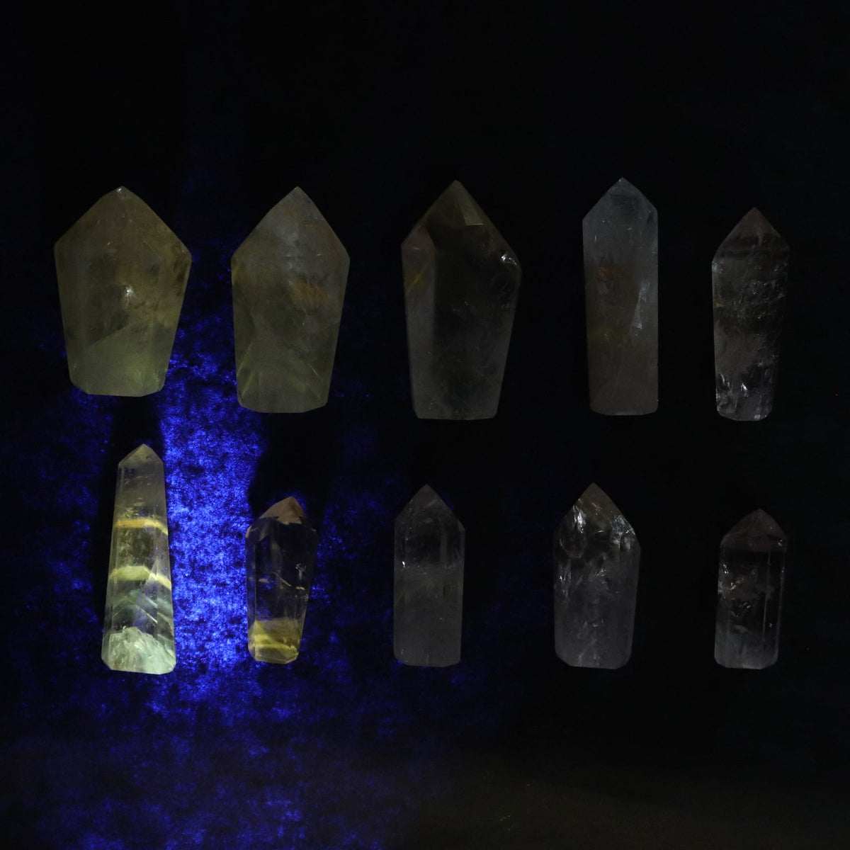 Powellite Amethyst UV Reactive Towers Set of 10