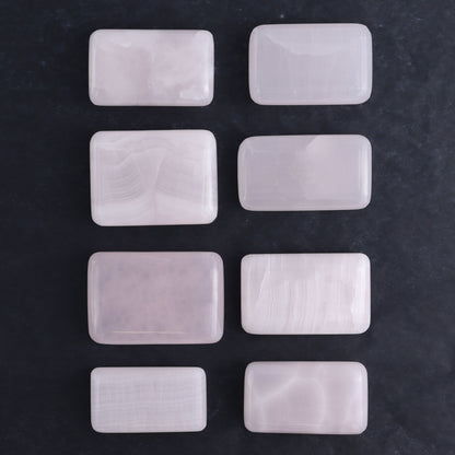 Pink Mangano Calcite Rectangles Set of 8 - Expert Wholesale and Supplier of Wholesale Crystals & Bulk Gemstones, ["Calcite","Madagascar","Pink Calcite","Rectangle"]