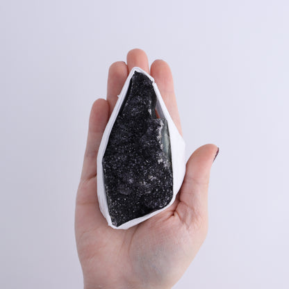 Uruguay Black Amethyst Flat of 7 - Expert Wholesale and Supplier of Wholesale Crystals & Bulk Gemstones, ["Amethyst","Black Amethyst","Clusters","Uruguay"]