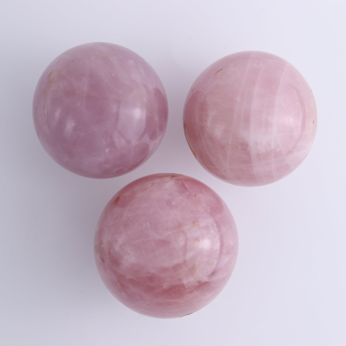 Rose Quartz Spheres Set of 4 - Expert Wholesale and Supplier of Wholesale Crystals & Bulk Gemstones, ["Madagascar","Rose Quartz","Spheres"]