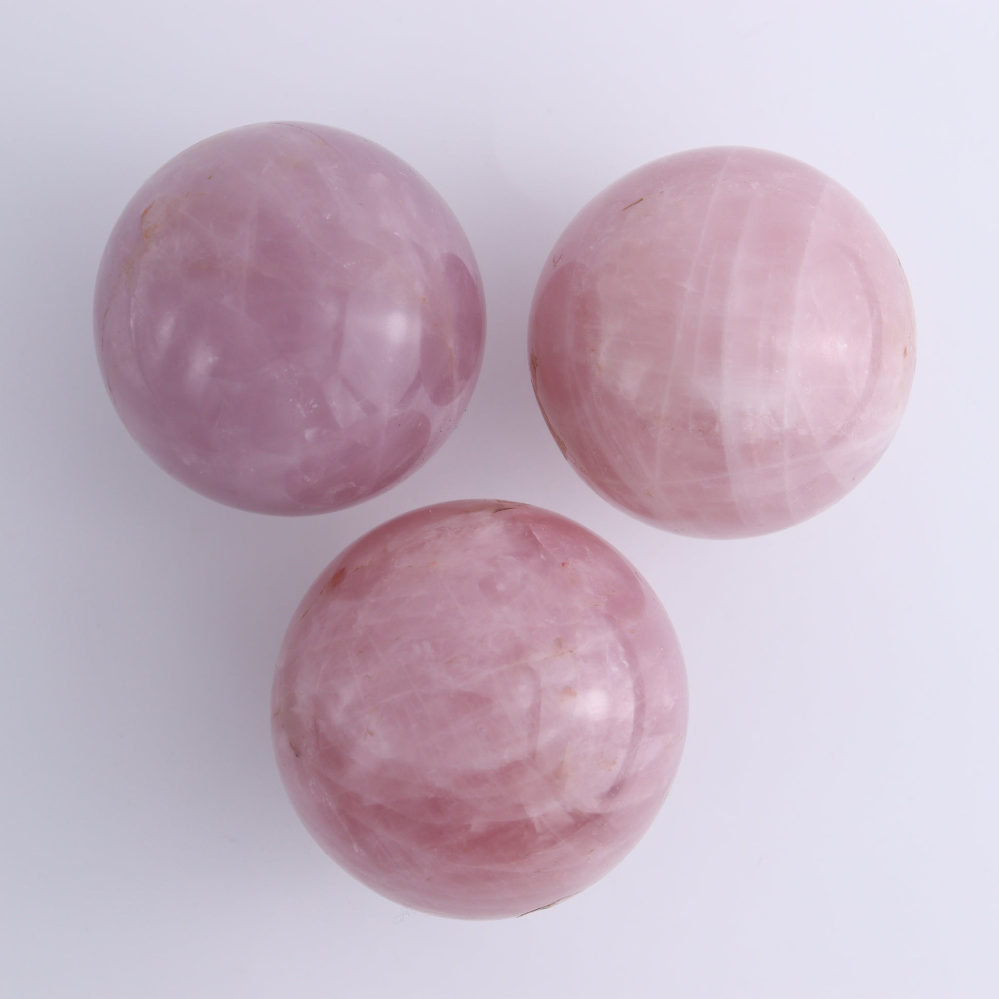 Rose Quartz Spheres Set of 4 - Expert Wholesale and Supplier of Wholesale Crystals & Bulk Gemstones, ["Madagascar","Rose Quartz","Spheres"]