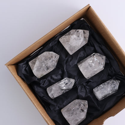 Crackled Quartz Towers Set of 6 - Expert Wholesale and Supplier of Wholesale Crystals & Bulk Gemstones, ["Clear Quartz","Crackled","Points","Quartz","Towers"]